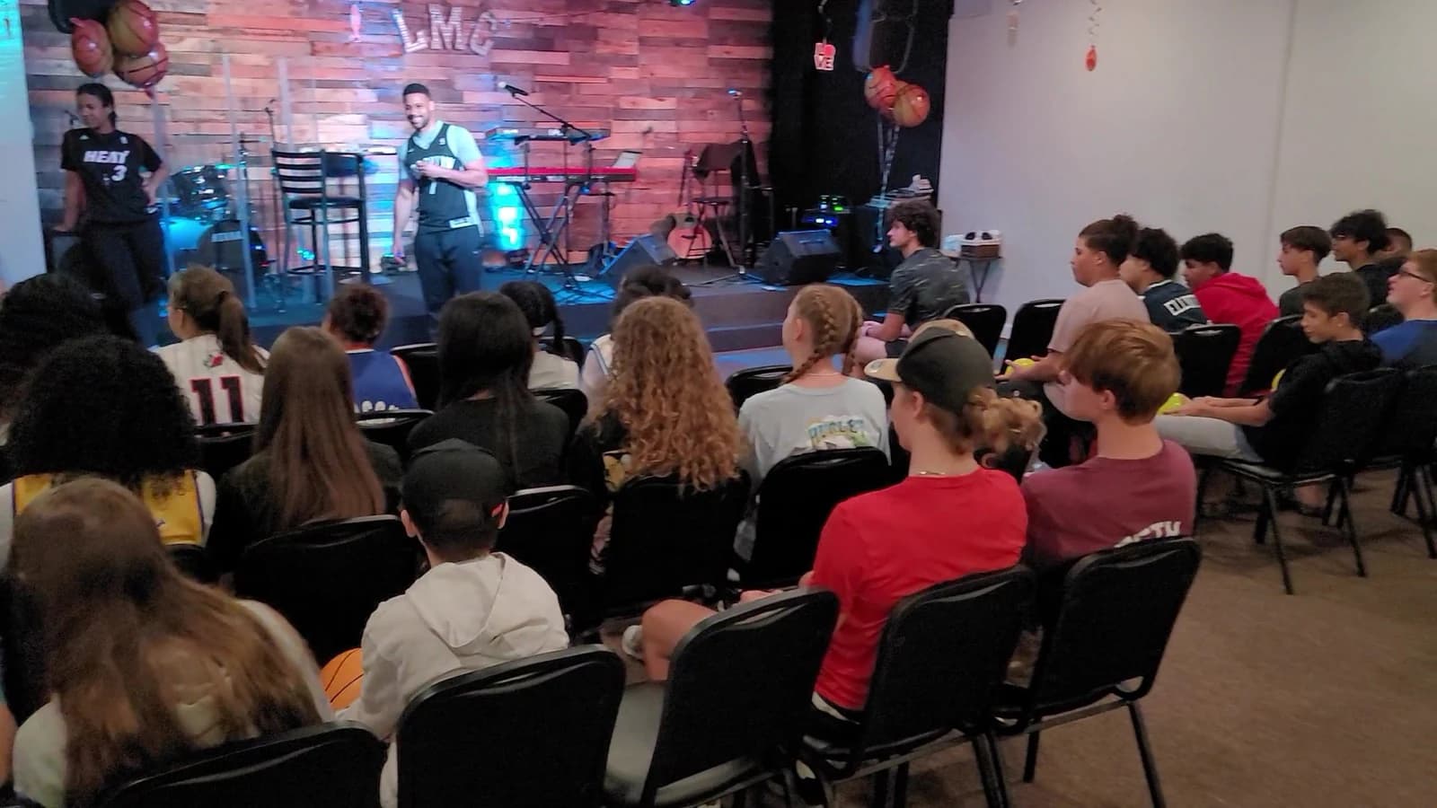 Students gathered together at Living Message Church.